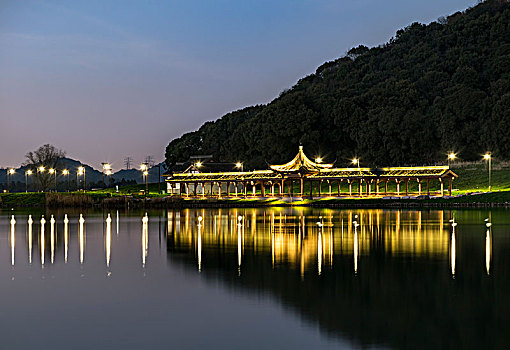 杭州湘湖景区夜景