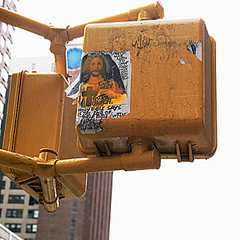 图像,耶稣,红绿灯,曼哈顿,纽约,美国