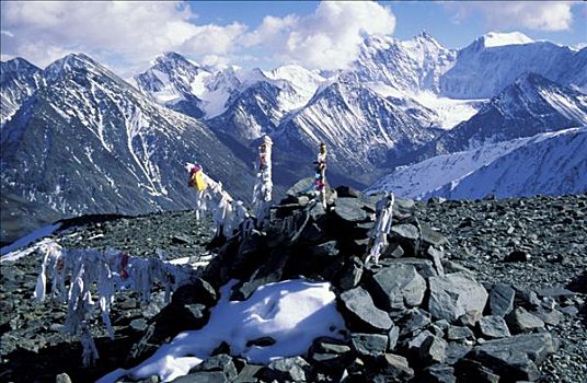 阿尔泰,山,顶峰,西伯利亚