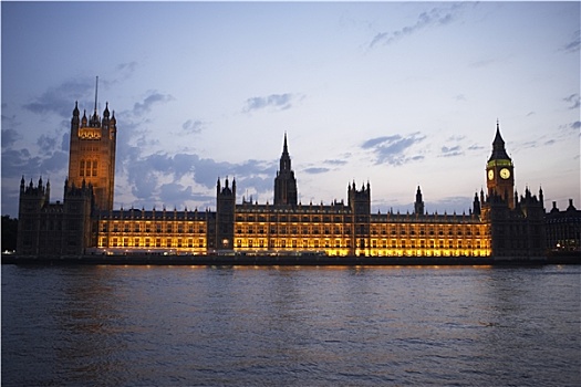 议会大厦,光亮,夜晚,伦敦,英格兰