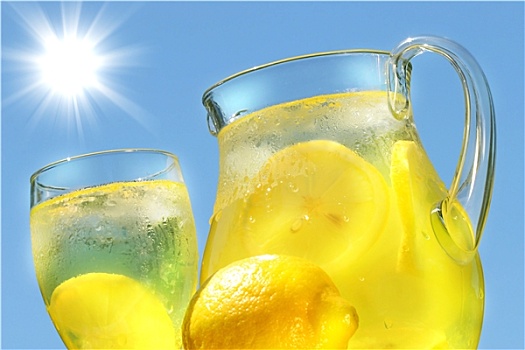 凉,柠檬水,热,夏天