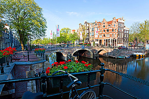 运河,阿姆斯特丹,荷兰,北荷兰