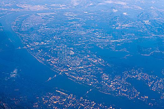 城市,建筑,航拍,河流,水系