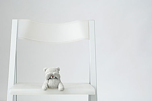 泰迪熊,坐,大号,椅子,捂眼