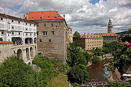 城堡,复杂,伏尔塔瓦河,河,捷克共和国,欧洲