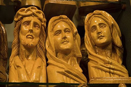 木刻,耶稣,圣母玛利亚,纪念品,伯利恒,以色列