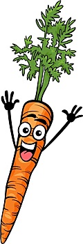 可爱,胡萝卜,蔬菜,卡通,插画