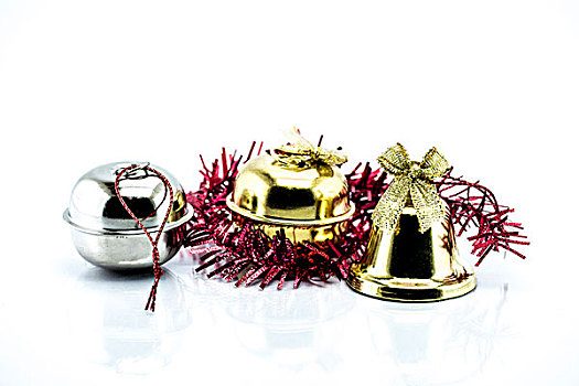 铃,圣诞节,花环,隔绝,白色背景,背景