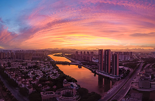 广东惠州市鹿江沥航拍风光