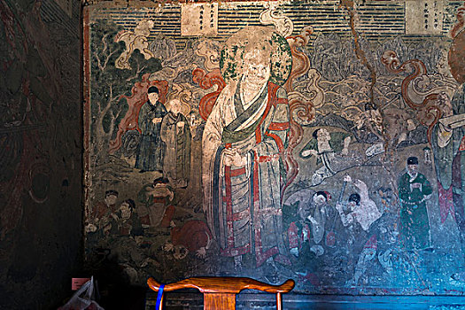 天津蓟州独乐寺观音阁明代十八罗汉壁画