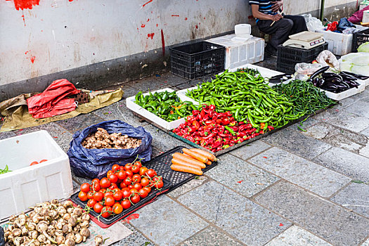 新鲜,花园,蔬菜,街上,市场