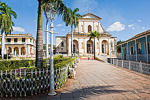 广场,教堂,特立尼达,世界遗产,省,古巴