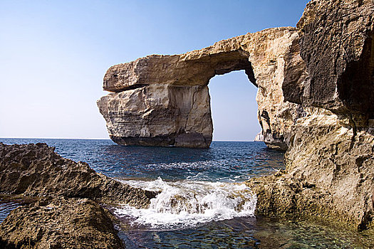 岩石构造,蔚蓝,窗户,马耳他