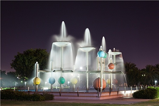 喷泉,城市,阿联酋