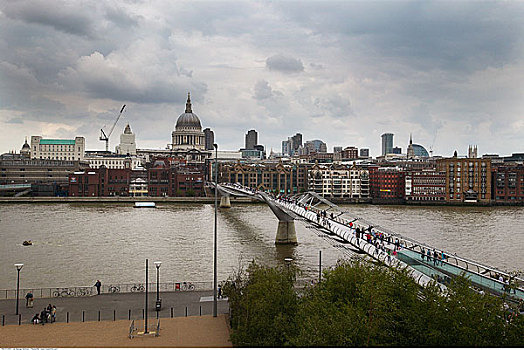 千禧桥,泰晤士河,伦敦,英格兰