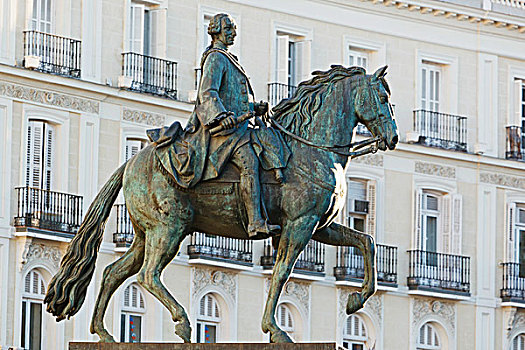 骑马雕像,国王,马德里,西班牙