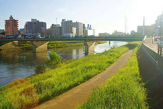 河,早晨,熊本,日本