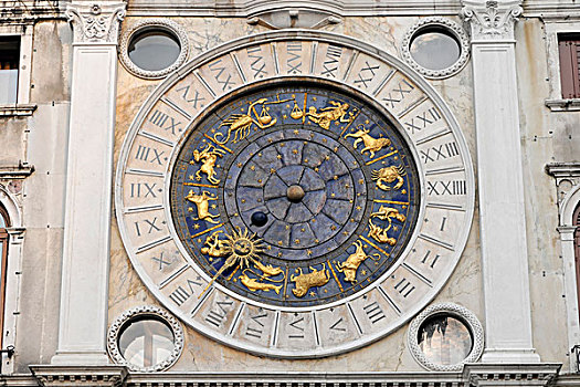 日晷,黄道,标识,大教堂,威尼斯,意大利,欧洲