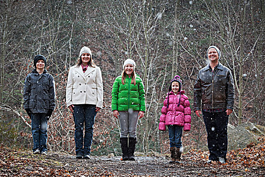 家庭照,下雪,安大略省,加拿大