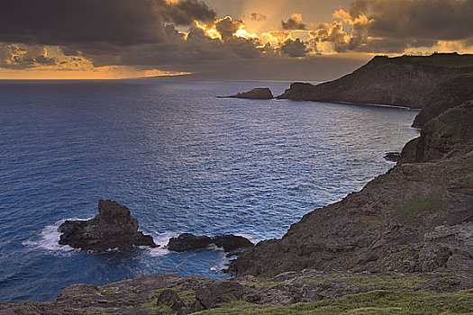 海洋,日出,哈雷阿卡拉火山,毛伊岛,夏威夷,美国