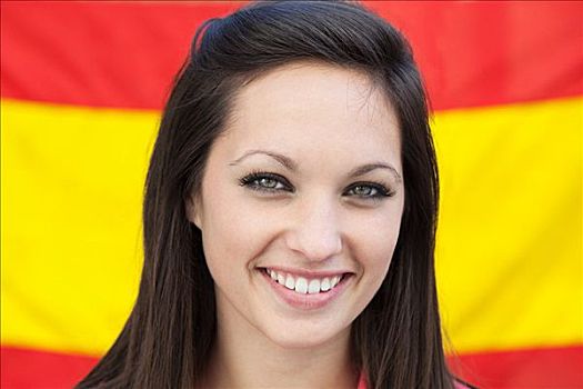 女青年,西班牙国旗