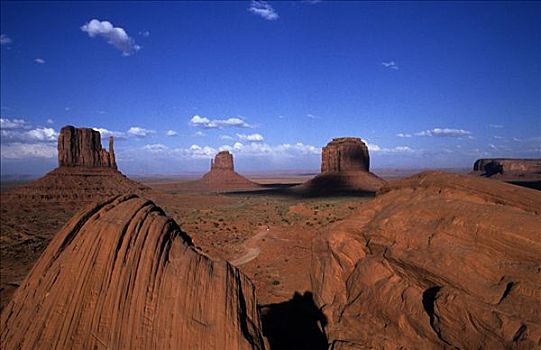 美国,亚利桑那,纪念碑谷,巨大,石头,独块巨石,印第安人保留地
