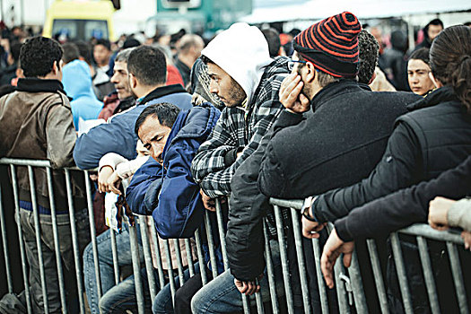 难民,露营,边界,等待,检查点,中马其顿,希腊,欧洲