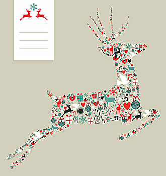 圣诞节,象征,跳跃,鹿