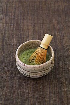 碗,抹茶,竹子,搅拌器,日本