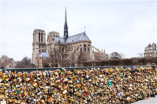 喜爱,挂锁,巴黎
