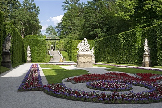 城堡,公园,林德霍夫堡,巴伐利亚