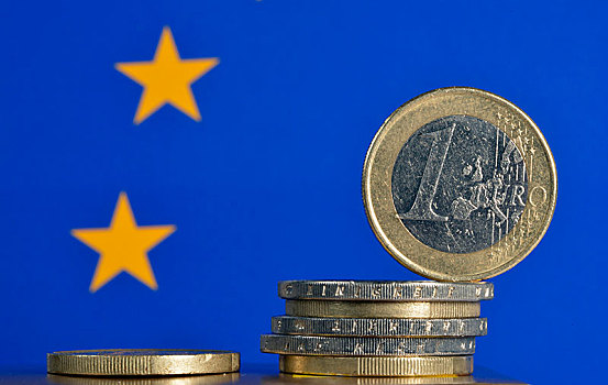 欧元硬币,欧洲国旗,象征,欧元,危机