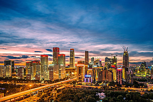 北京国贸cbd宽幅夜景