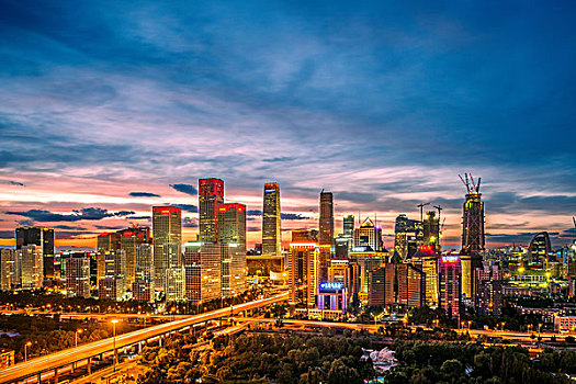 北京國貿CBD寬幅夜景