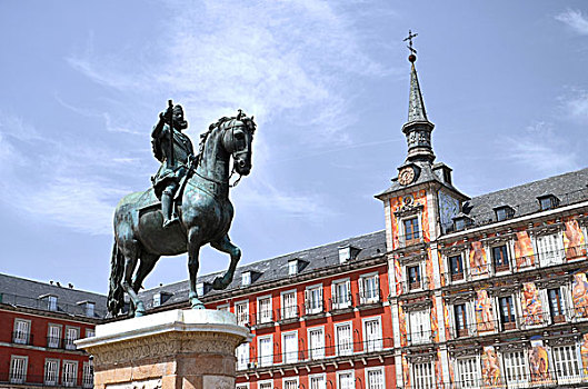 纪念建筑,国王,马约尔广场,马德里,西班牙