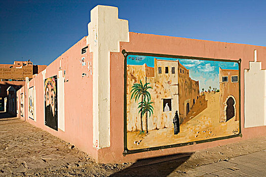 摩洛哥,城镇,壁画