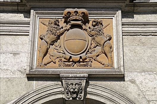 盾徽,入口,门,市政厅,瑞士,欧洲