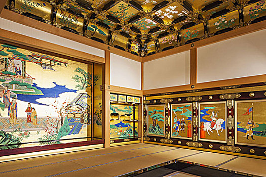 日本,九州,熊本,城堡,宫殿,室内,壁画