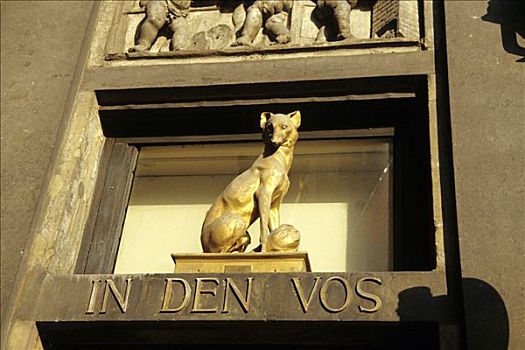 狐狸,雕塑,房子,建筑,装饰,巴洛克,大广场,布鲁塞尔,比利时,荷比卢,欧洲