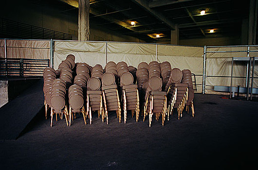褐色,椅子,一堆,一起,中心