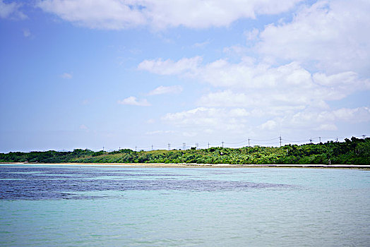 海滩,冲绳,日本