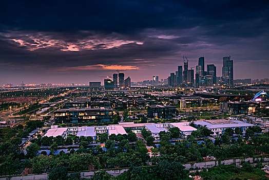 中国广东深圳前海自贸区都市夜景