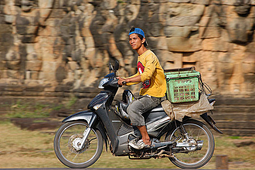 柬埔寨,收获,摩托车,递送