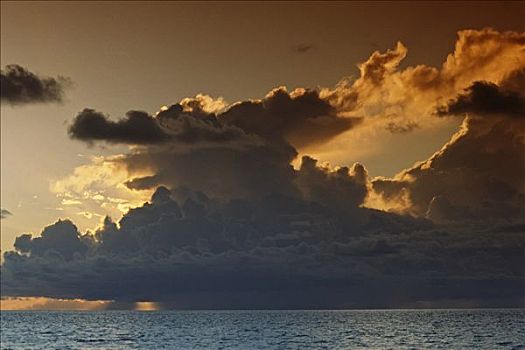 日落,上方,海洋,马尔代夫