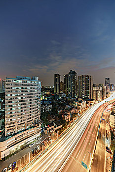 上海城市交通夜景