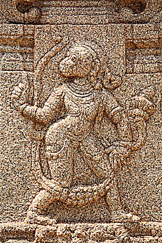 雕刻,印度教,神,哈奴曼,庙宇,印度