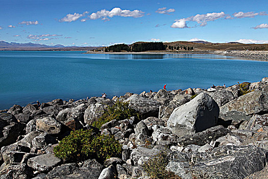 新西兰南岛怀塔基,waitaki,河沿岸的秀丽风光