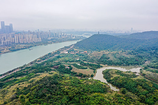 航拍广西南宁青秀山风景区