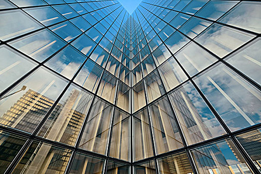 玻璃,反射,摩天大楼,巴黎