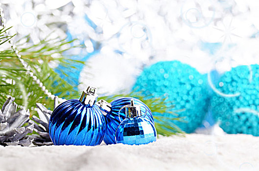 圣诞装饰,银球,上方,鲜明,背景